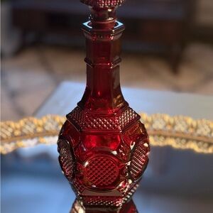 Vintage Avon Cape Cod ruby red glass decanter